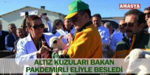 ALTIZ KUZULARI BAKAN PAKDEMİRLİ ELİYLE BESLEDİ