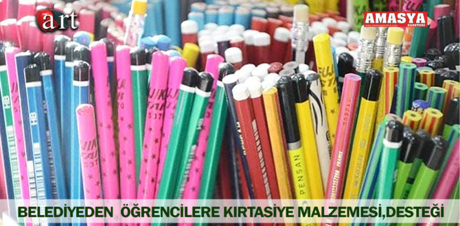 BELEDİYEDEN  ÖĞRENCİLERE KIRTASİYE MALZEMESİ,DESTEĞİ