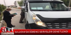 Amasya’nın Suluova ilçesinde taşımalı eğitim yapan öğrenci servis araçları denetlendi