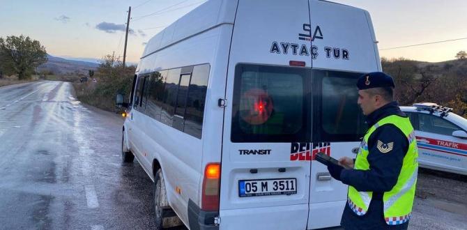 Amasya’da 42 okul servis aracı denetlendi