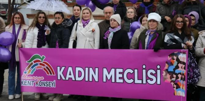 Amasya’da “Mor” Protesto: Kadına Yönelik Şiddete Hayır!